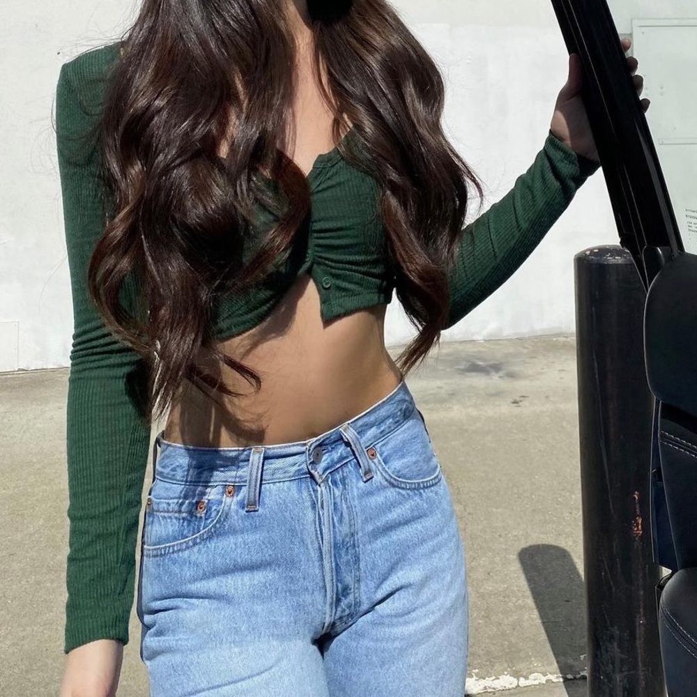 Urban outfitters green crop top